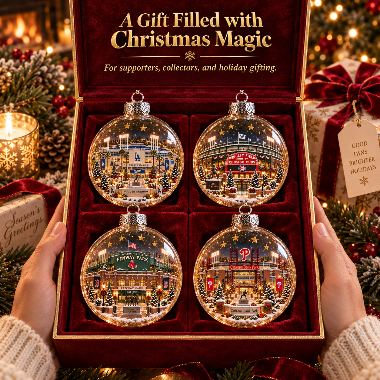 ⚾✨ Bring the Ballpark Home — Light-Up Baseball Stadium Christmas Ornament
