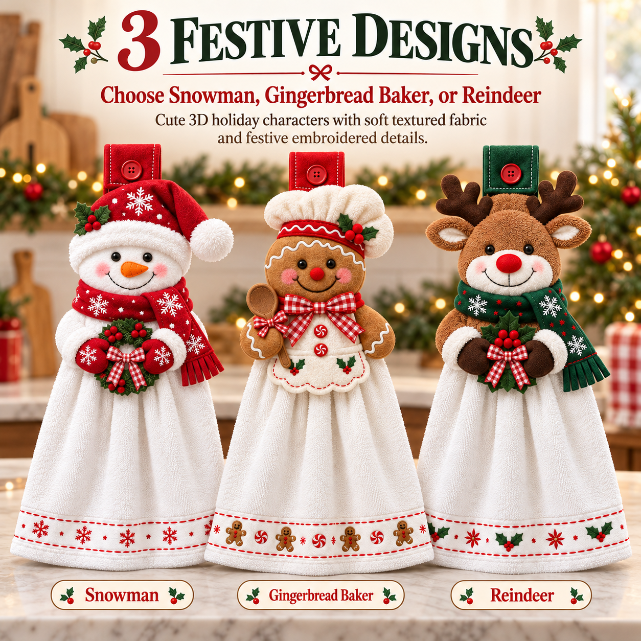 Christmas Hanging Kitchen Hand Towel