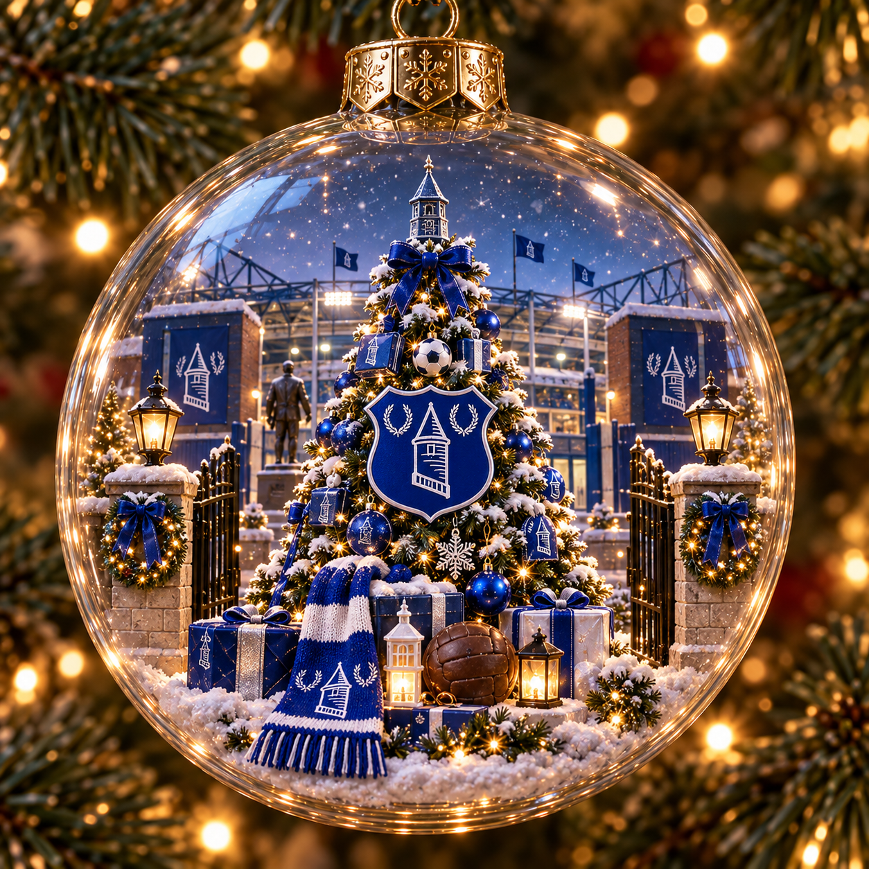 🎄 Nil Satis Nisi Optimum Light-Up Football Christmas Globe Ornament