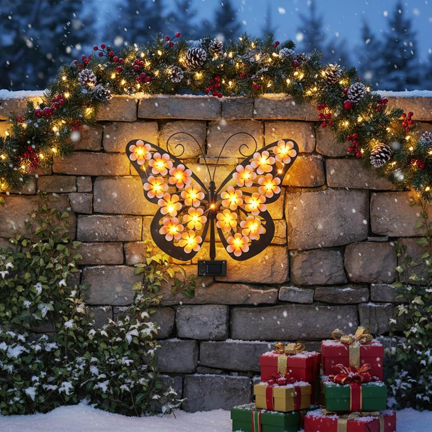 🔥Last Day 60% OFF🔥Solar Lights Outdoor Metal Butterfly Wall Decor