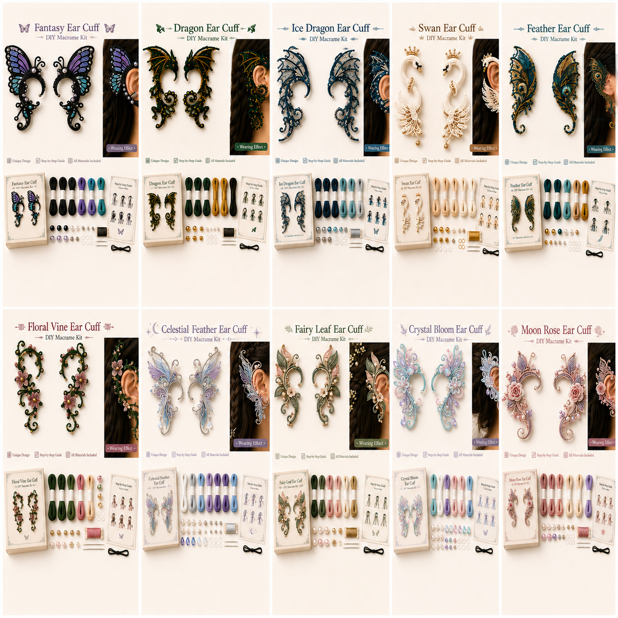 DIY Fantasy Ear Cuff Kit | Dragon, Butterfly and Fairy Designs
