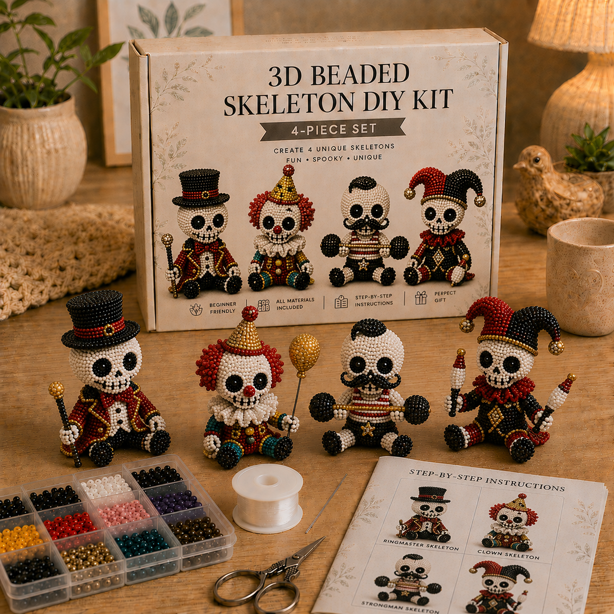 💀 3D Beaded Skeleton DIY Kit