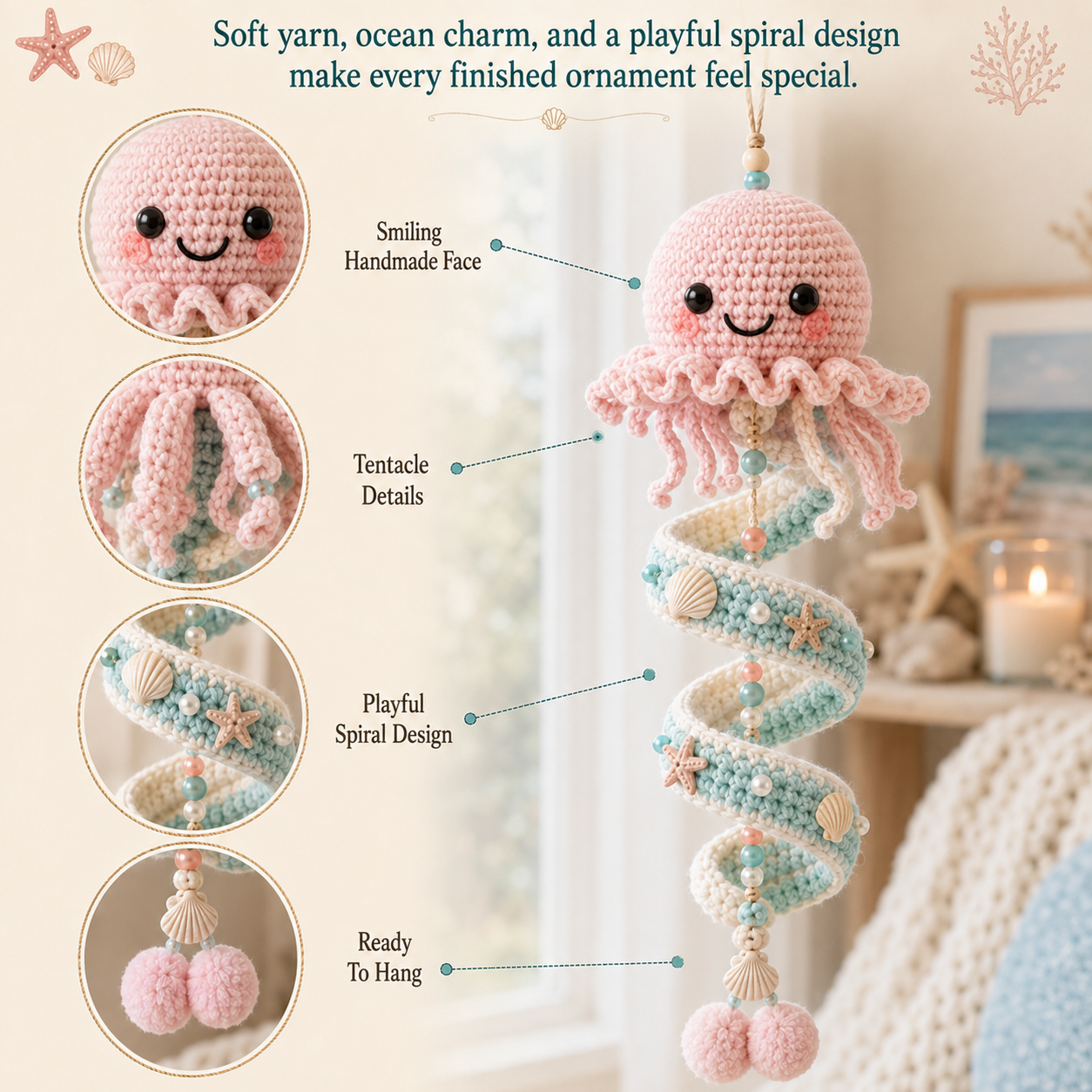 🐚 DIY Ocean Animal Spiral Hanging Ornament Kit