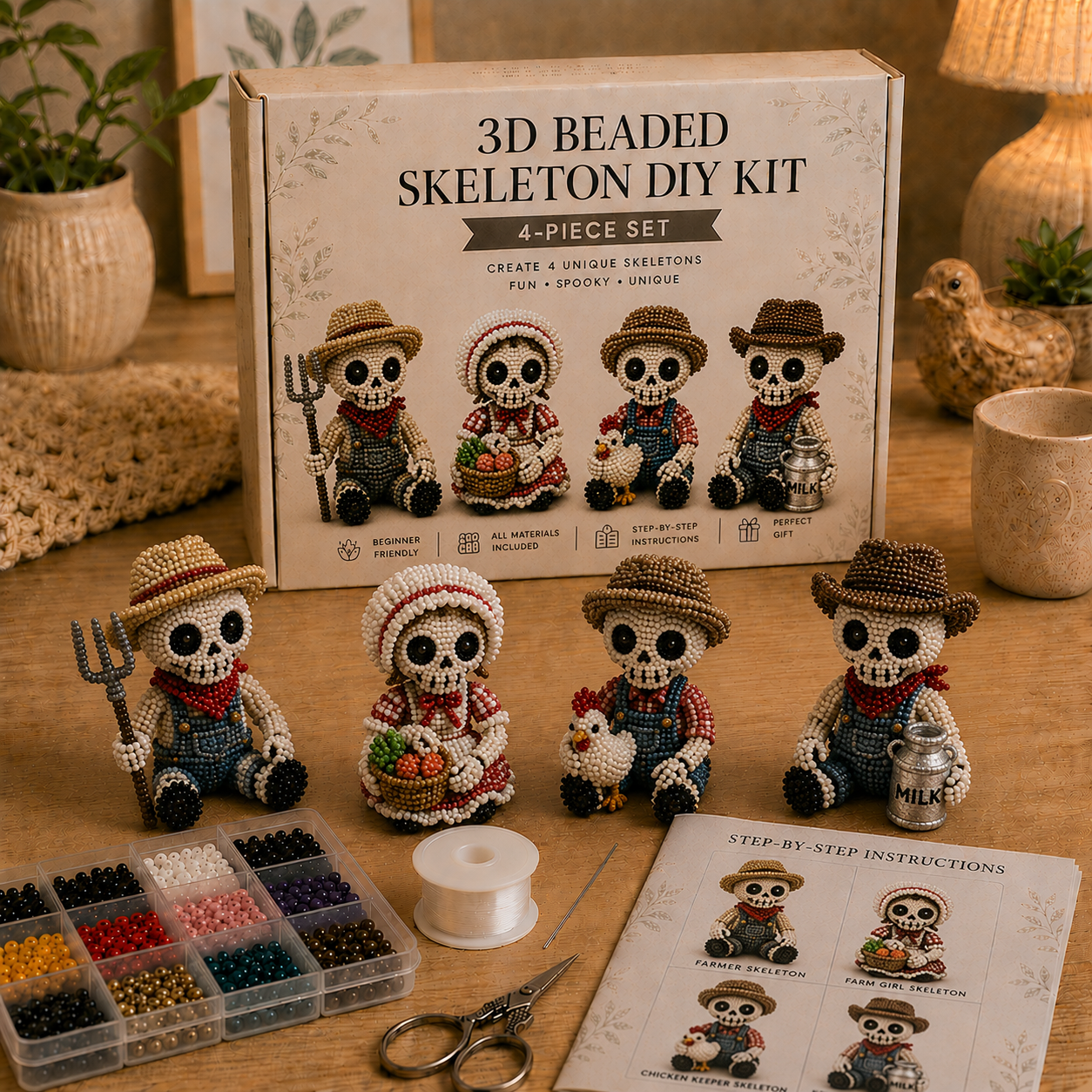 💀 3D Beaded Skeleton DIY Kit