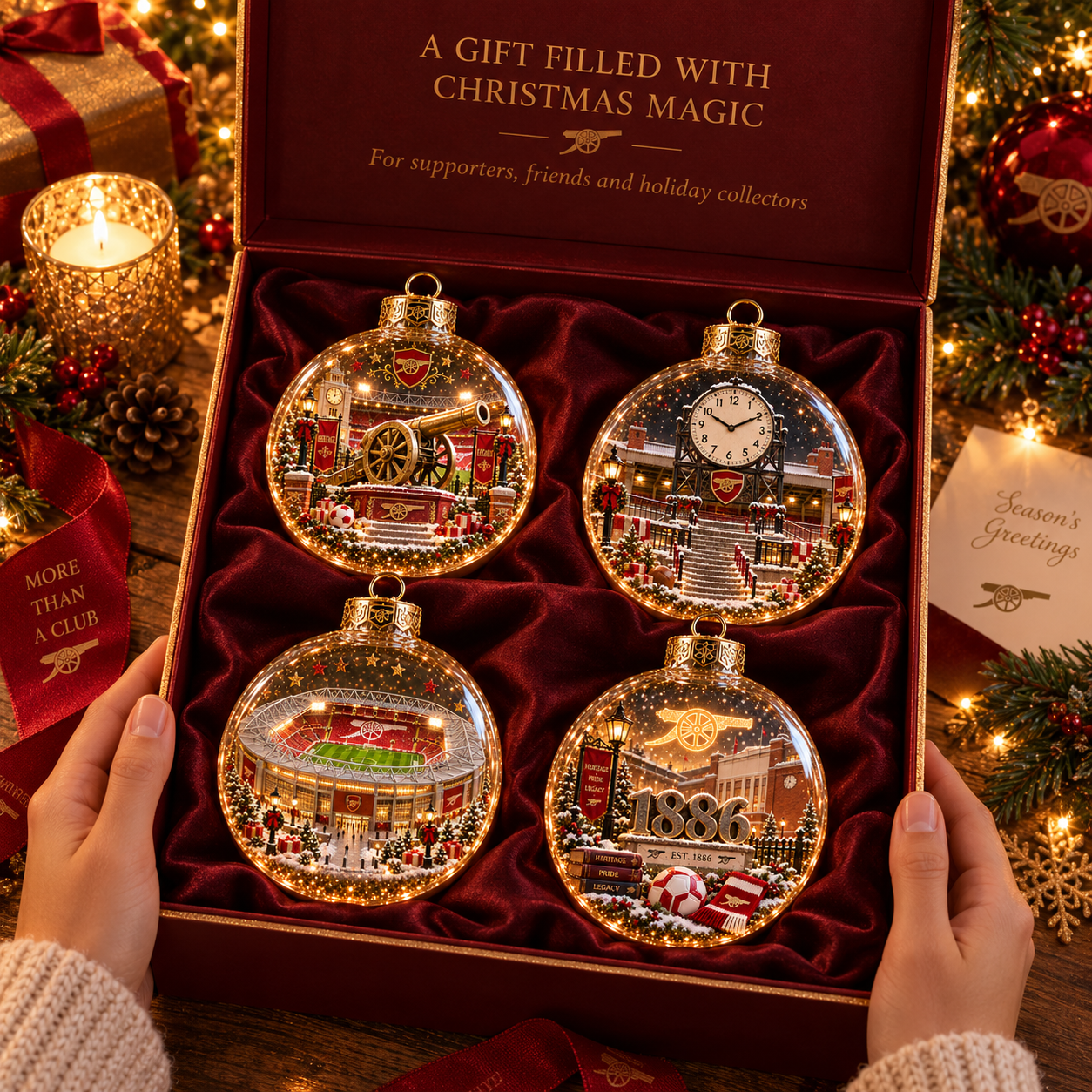 🎄 Victory Through Harmony Light-Up Football Christmas Globe Ornament