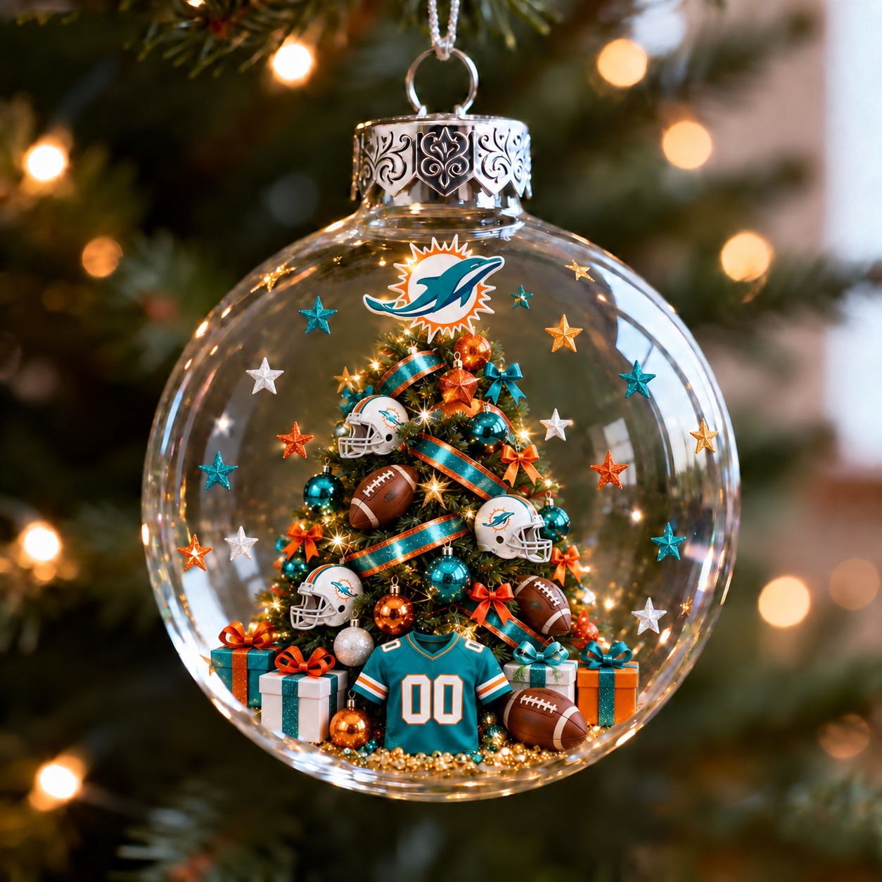 🎄 32-Team Football Christmas Tree Light-Up Ornament