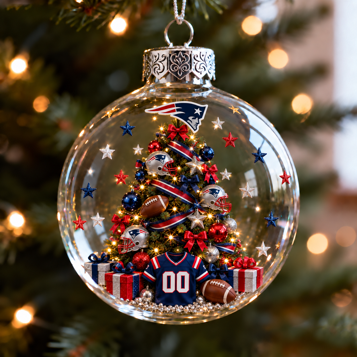 🎄 32-Team Football Christmas Tree Light-Up Ornament