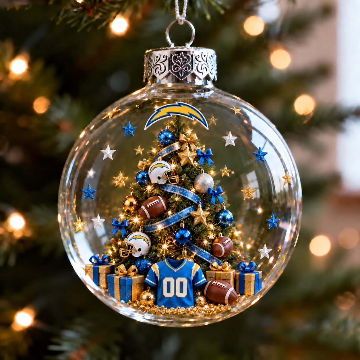 🎄 32-Team Football Christmas Tree Light-Up Ornament