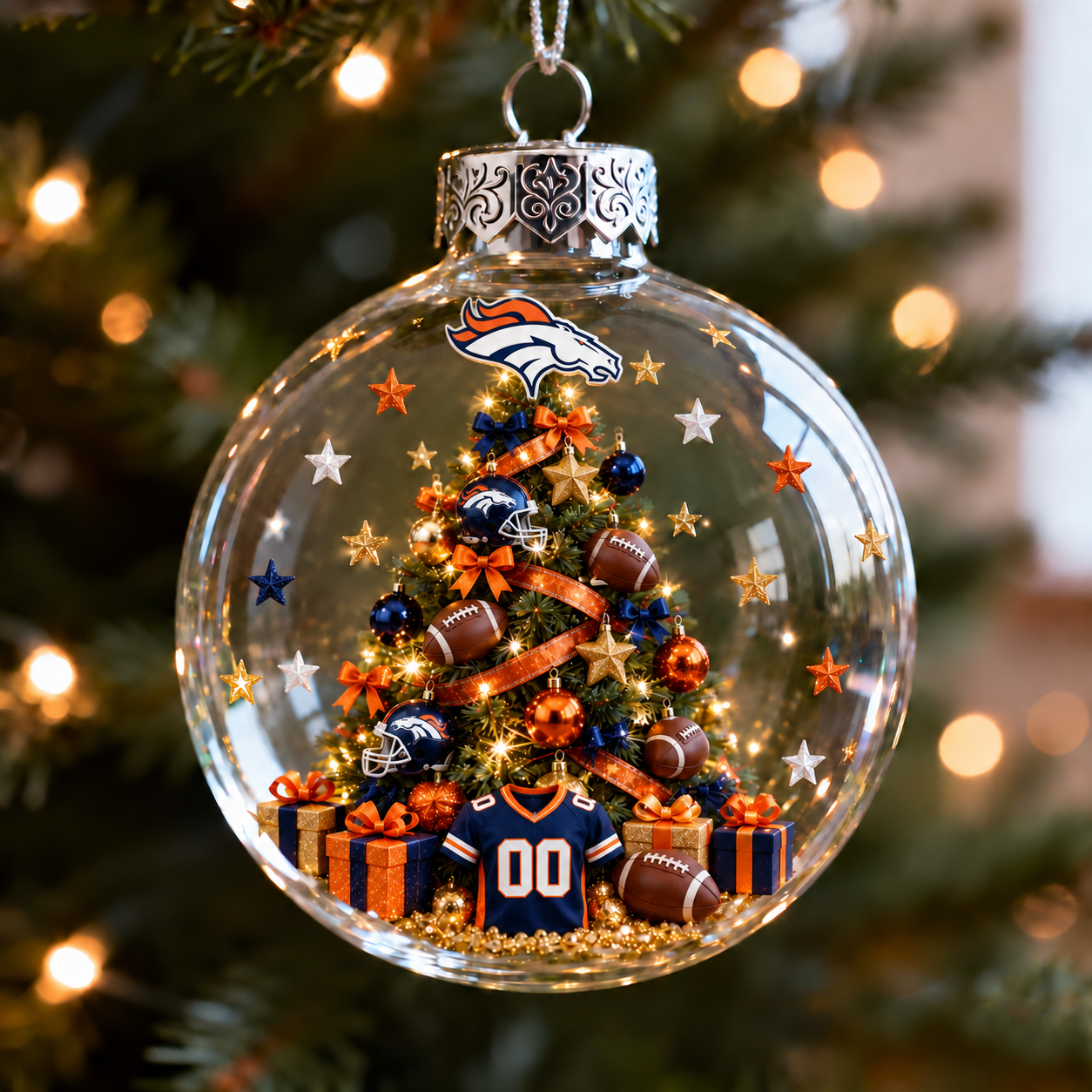 🎄 32-Team Football Christmas Tree Light-Up Ornament