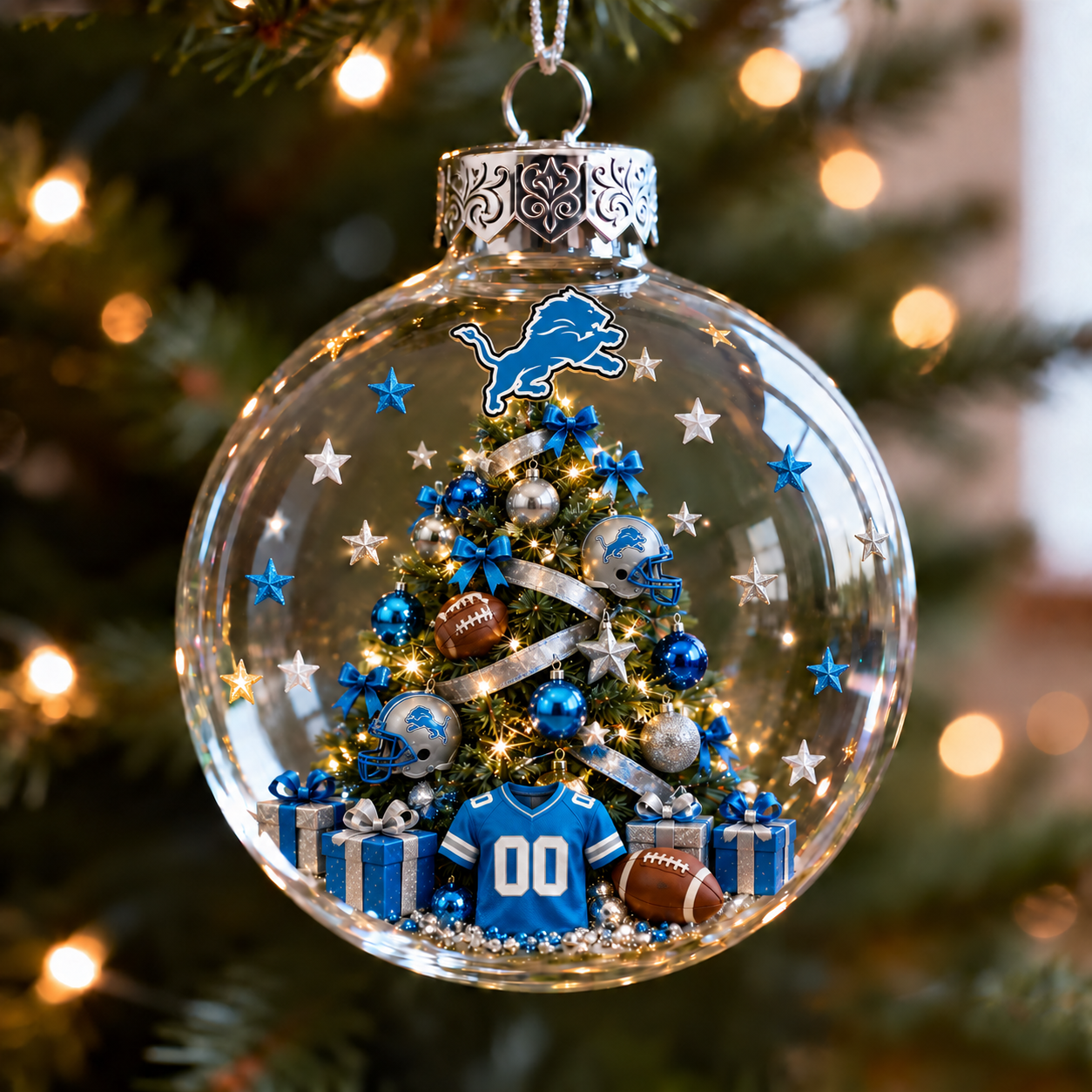 🎄 32-Team Football Christmas Tree Light-Up Ornament