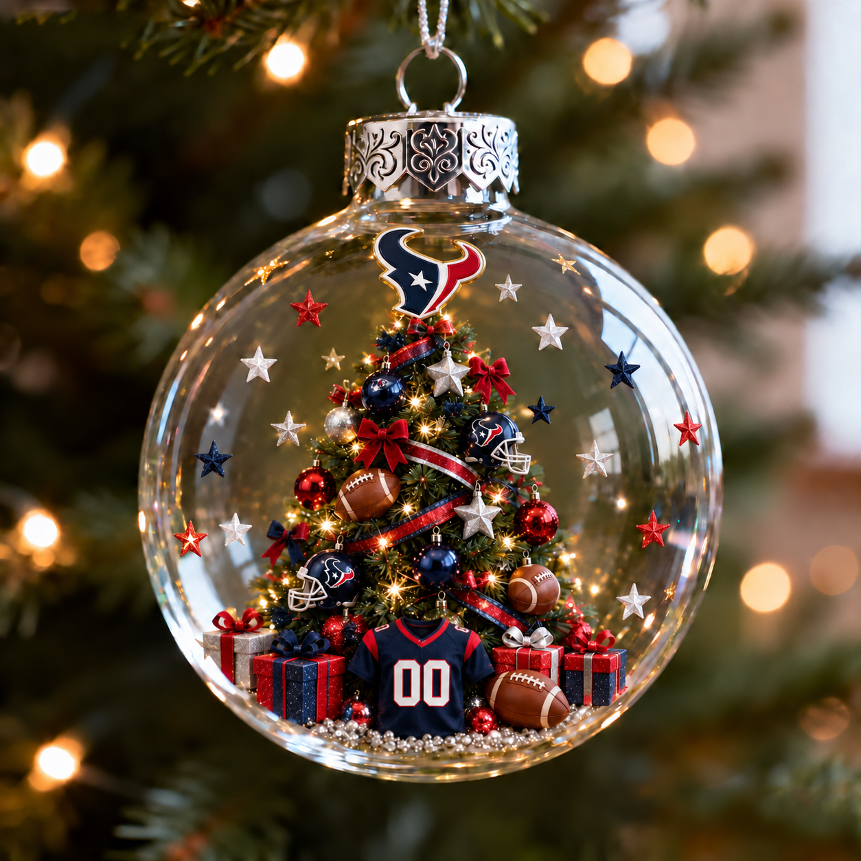 🎄 32-Team Football Christmas Tree Light-Up Ornament