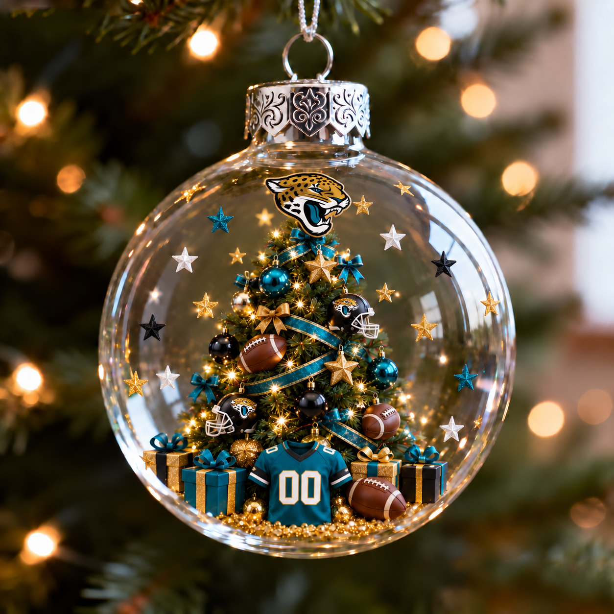 🎄 32-Team Football Christmas Tree Light-Up Ornament