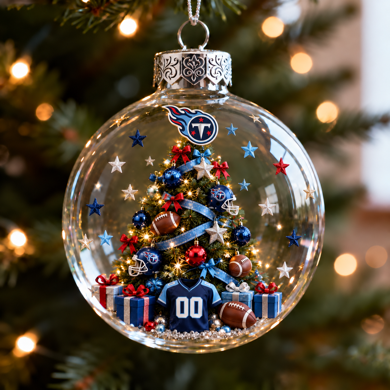 🎄 32-Team Football Christmas Tree Light-Up Ornament