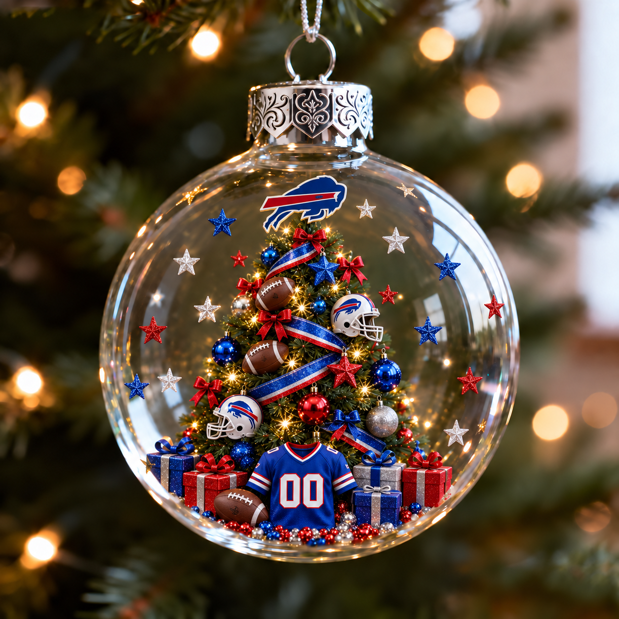 🎄 32-Team Football Christmas Tree Light-Up Ornament