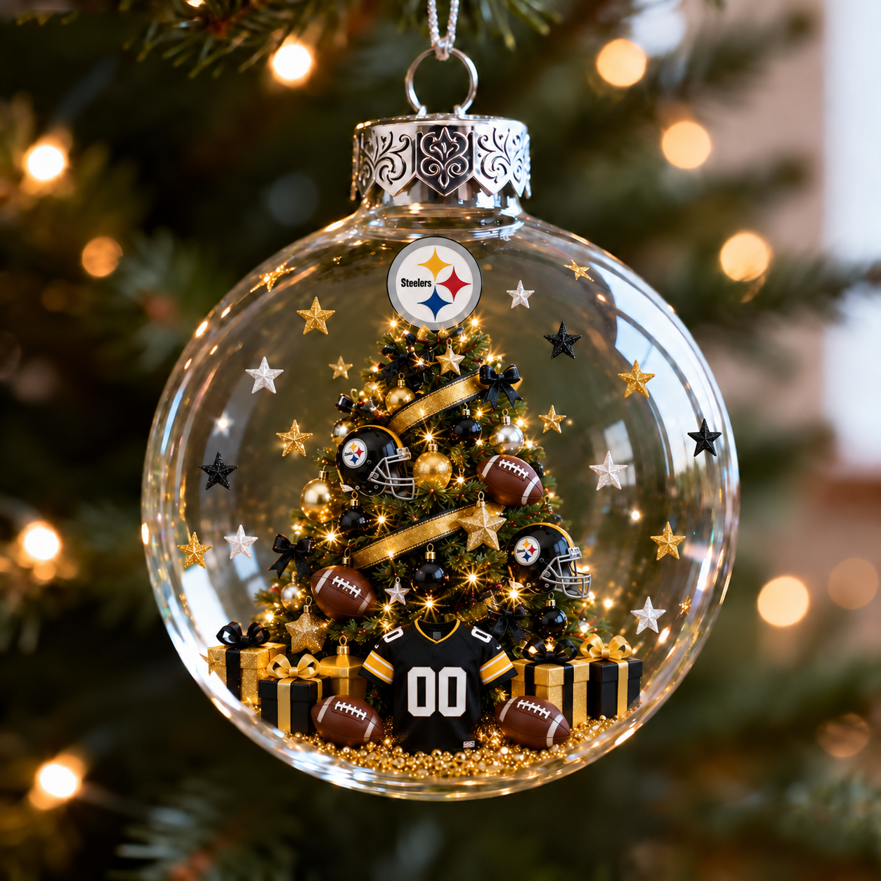 🎄 32-Team Football Christmas Tree Light-Up Ornament