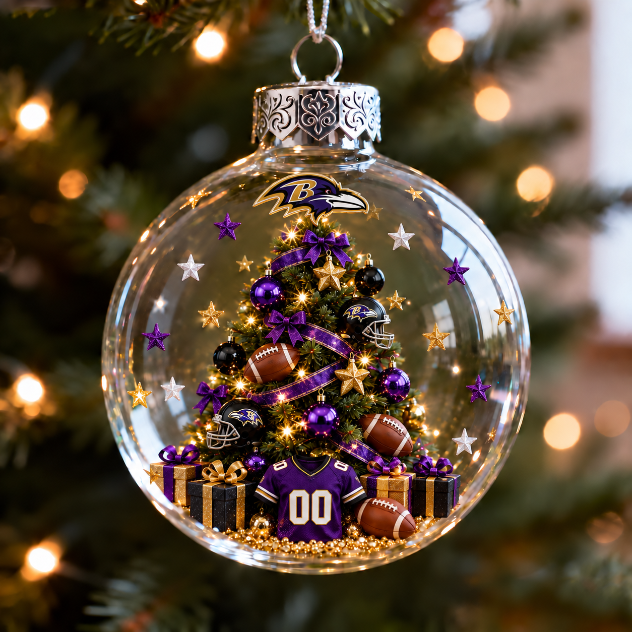 🎄 32-Team Football Christmas Tree Light-Up Ornament