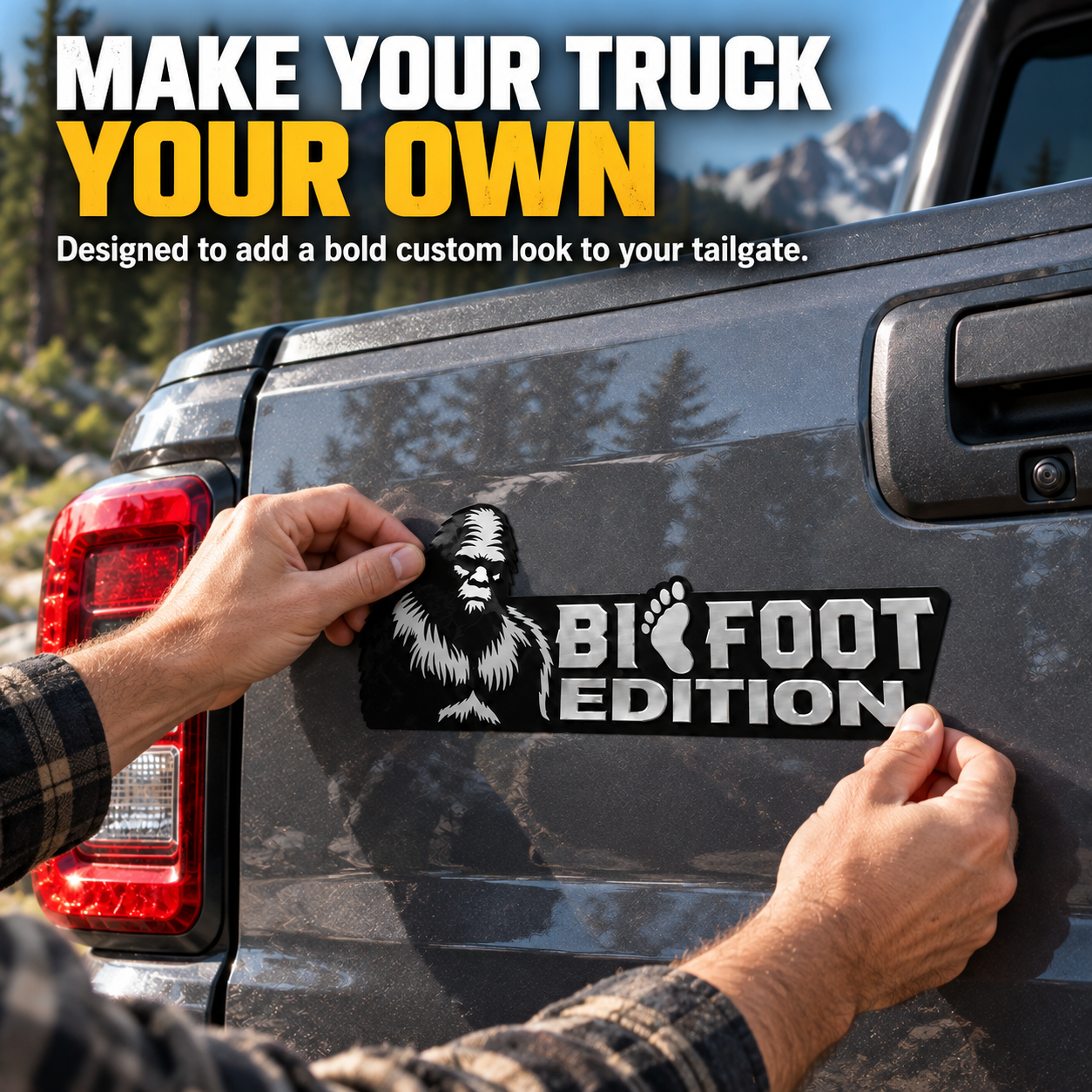 Bi🫈foot Edition Tailgate Emblem – Sasquatch Truck Decor