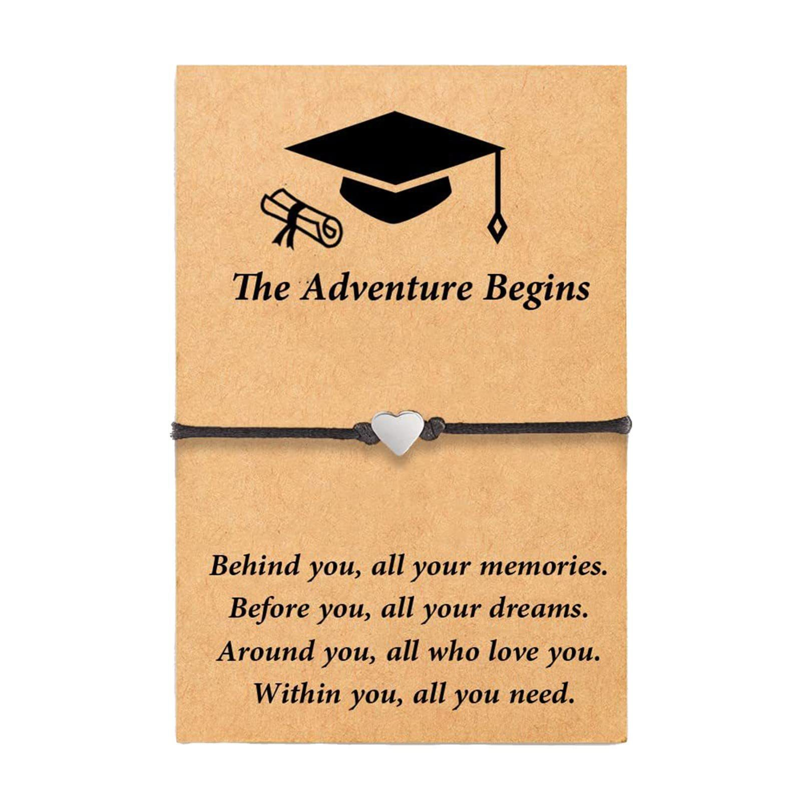 Graduation Compass Bracelet for Class of 2026 Inspirational Gift for Her Him, High School College 8th Grade Graduate, Stainless Steel with Heartfelt Card & Graduation Cap Box