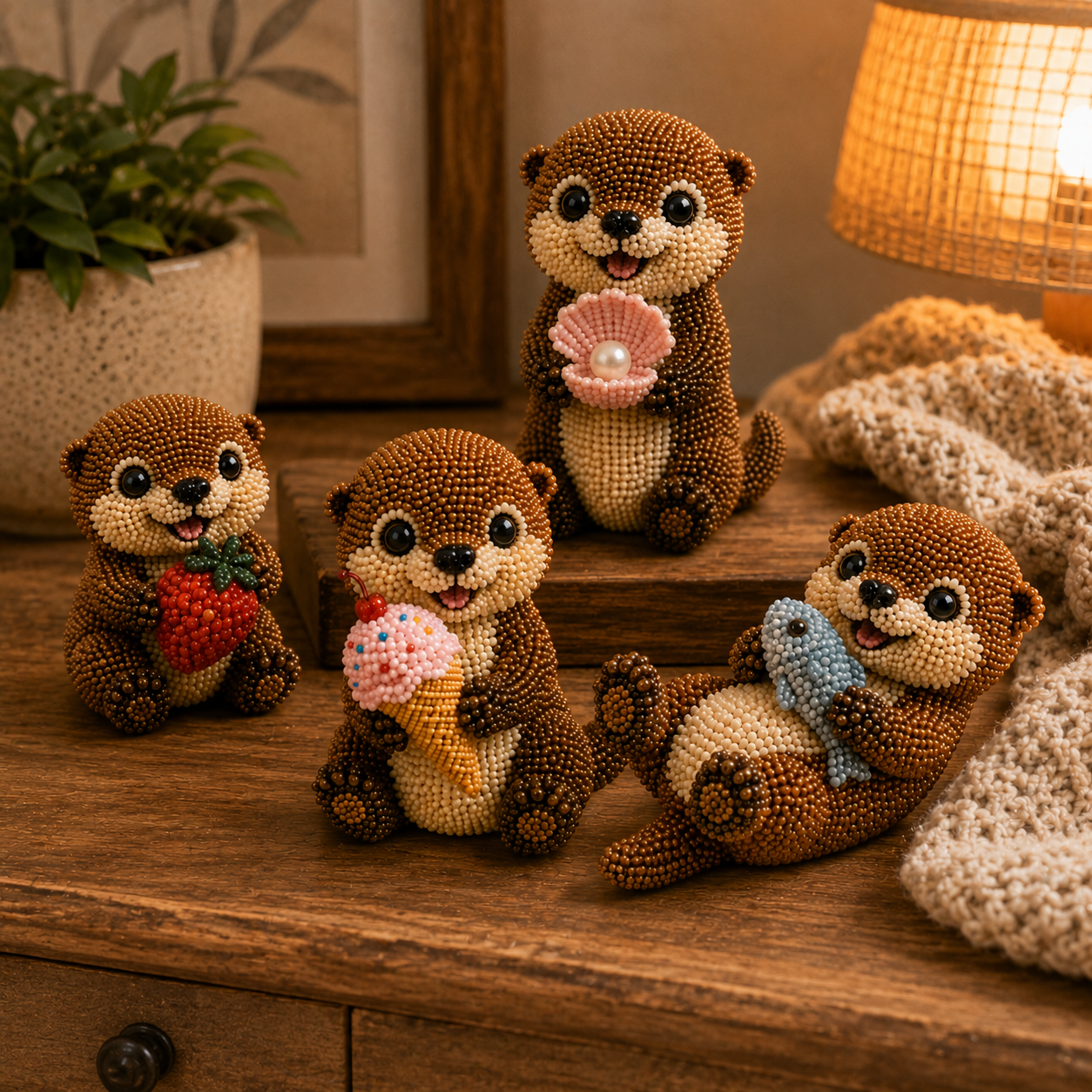 3D Beaded Otter DIY Kit – Cute Animal Set