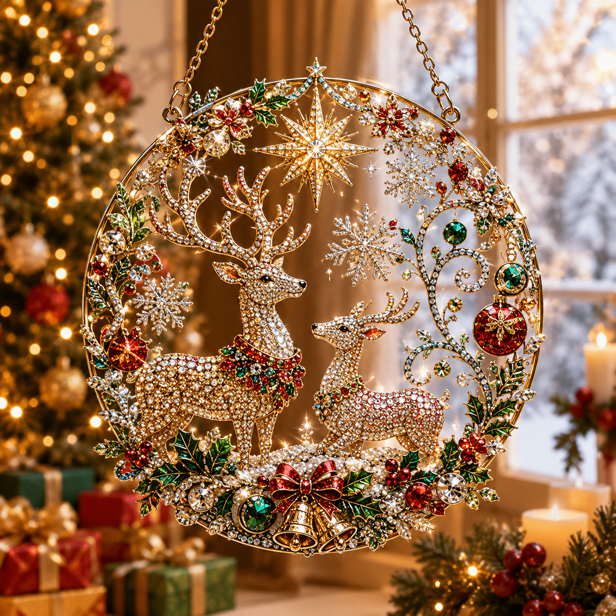 🔥Limited time 70% OFF - 🎅✨Christmas Suncatcher Diamond Art Hanging Ornament Kit – Sparkling DIY Window Ornament
