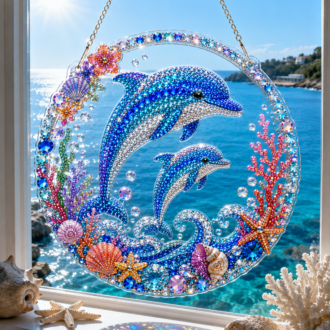 🧘Relaxing & Beginner-Friendly – 💎DIY Ocean Crystal Suncatcher Art Kit