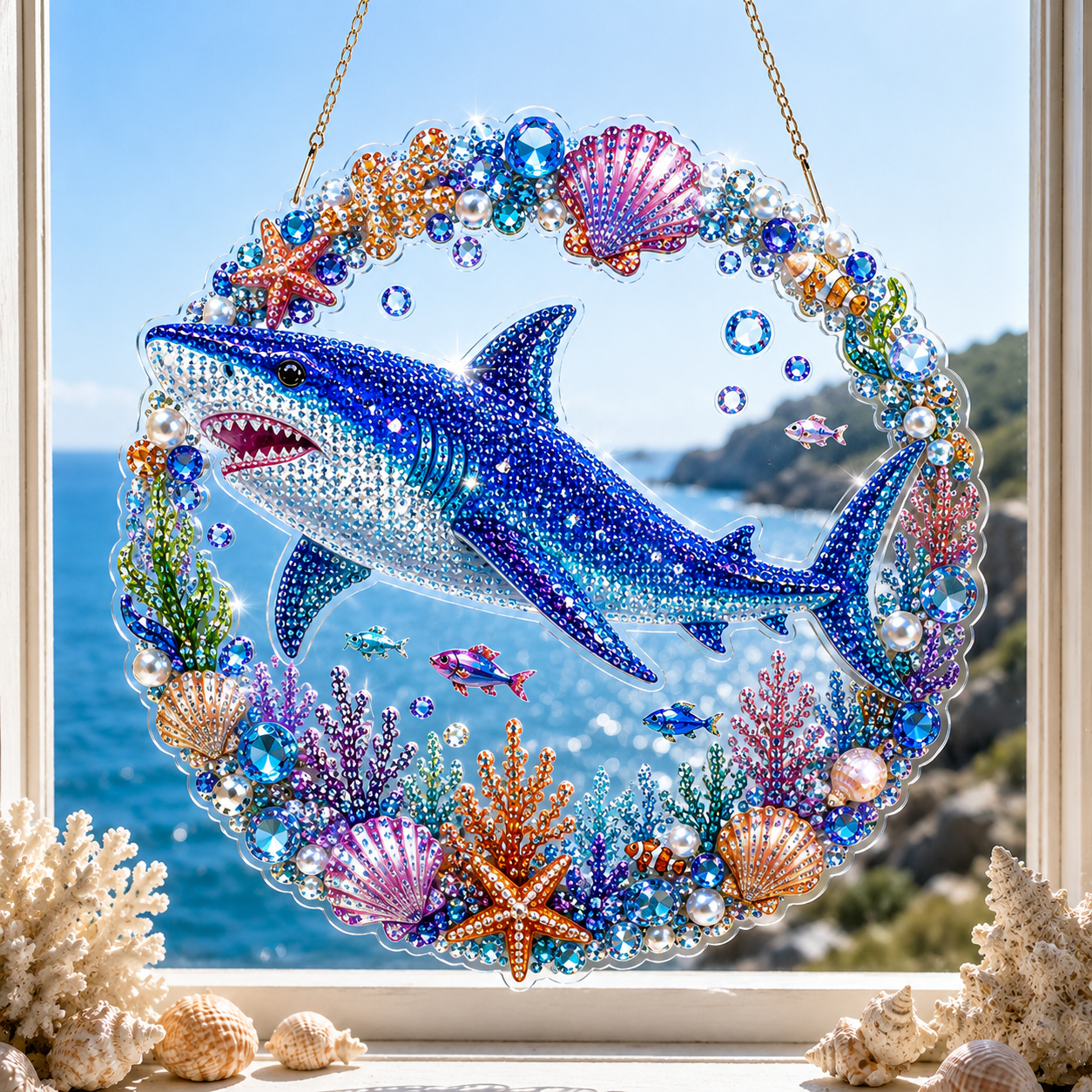 🧘Relaxing & Beginner-Friendly – 💎DIY Ocean Crystal Suncatcher Art Kit