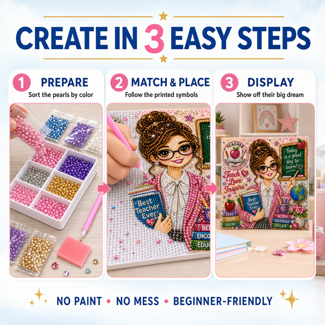 🖼️Career Dreams DIY Pearl Bead Art Kit for Kids