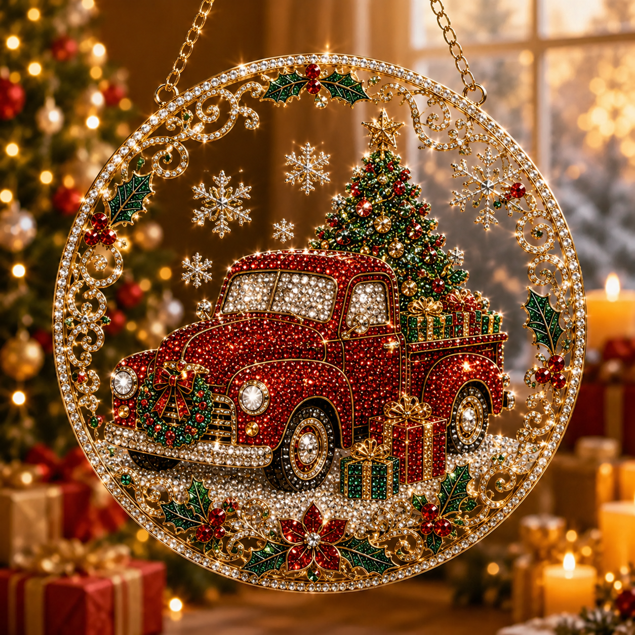 🔥Limited time 70% OFF - 🎅✨Christmas Suncatcher Diamond Art Hanging Ornament Kit – Sparkling DIY Window Ornament