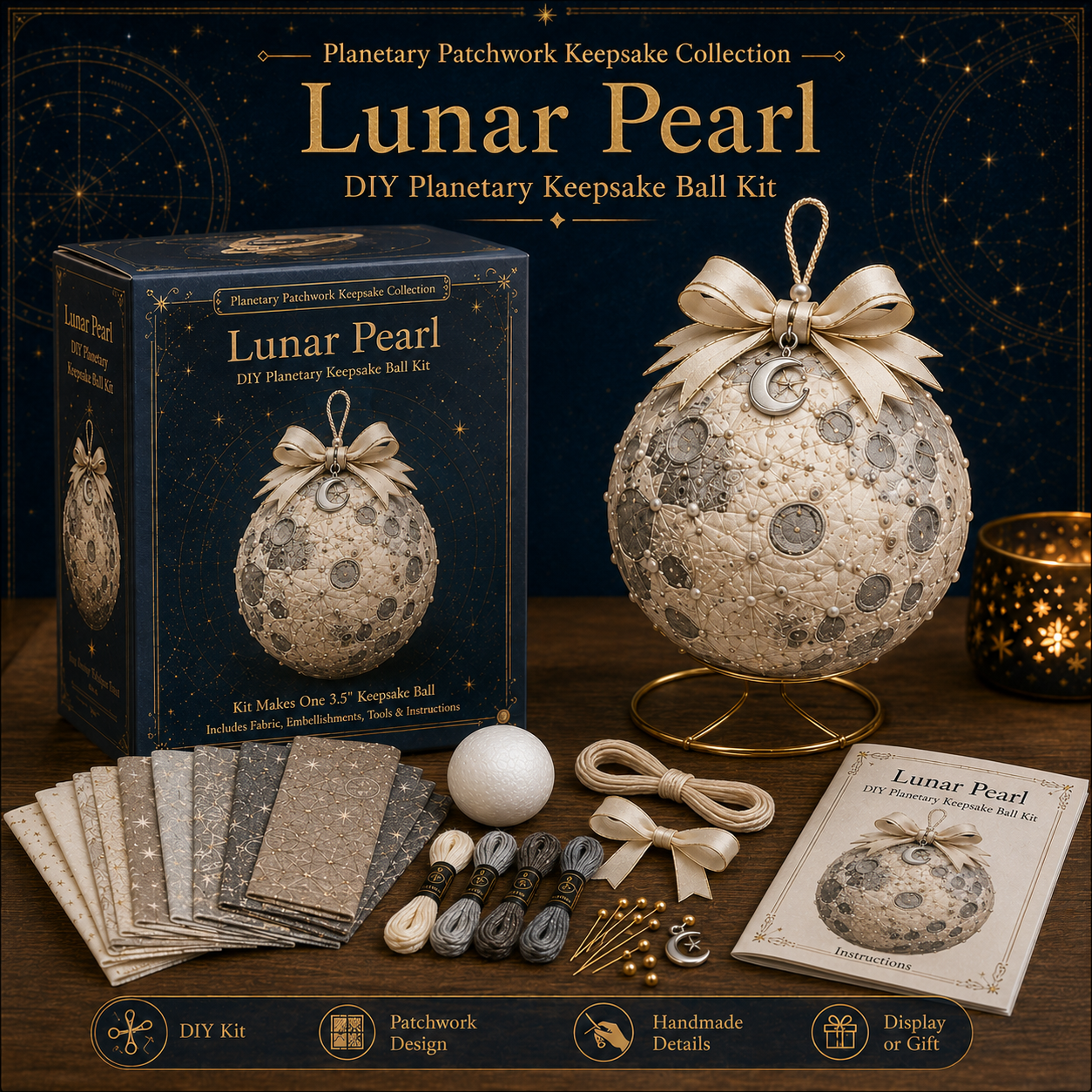 🔥 Last Day 49% OFF – 🌌 Stitched Worlds Collection | DIY Planetary Patchwork Keepsake Series
