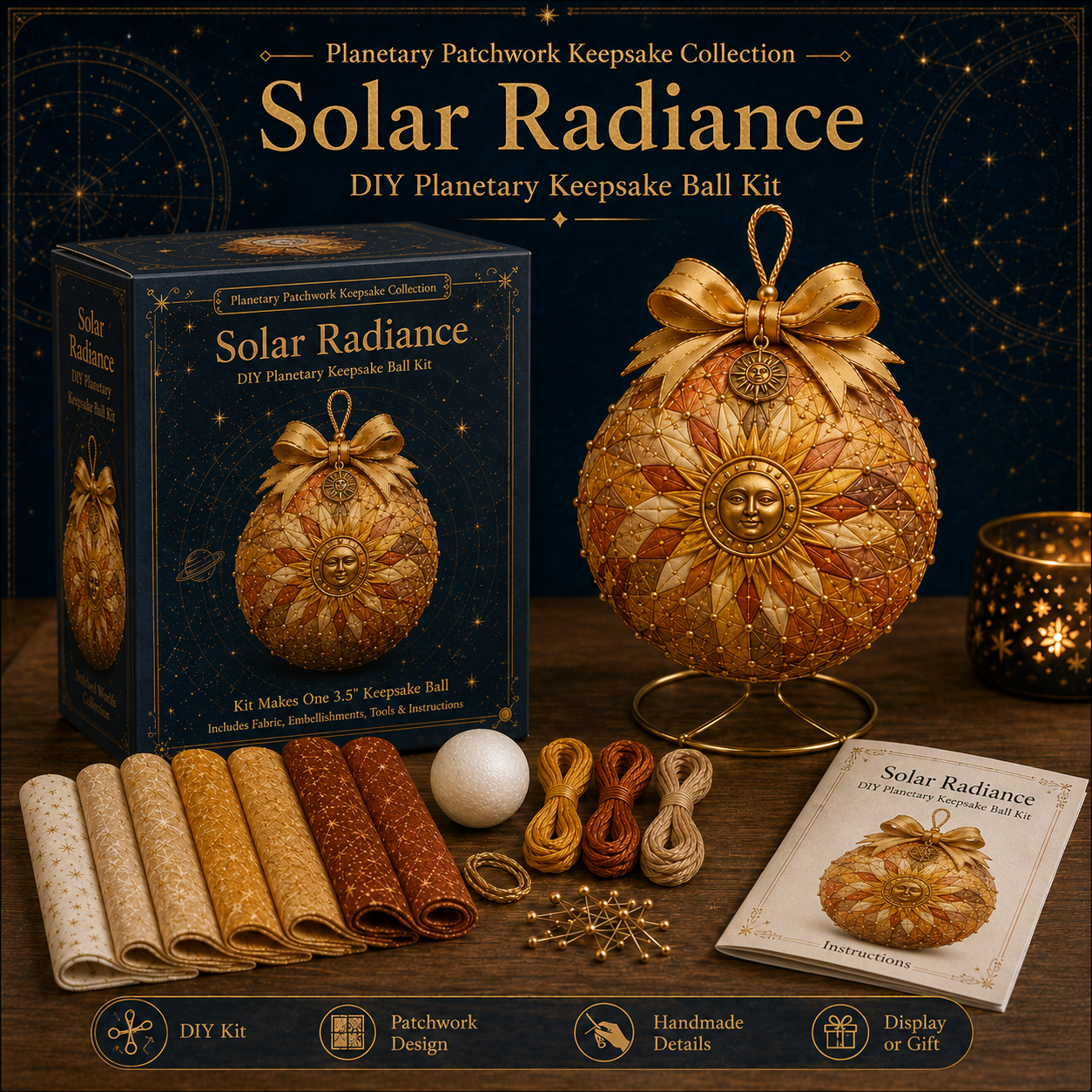 🔥 Last Day 49% OFF – 🌌 Stitched Worlds Collection | DIY Planetary Patchwork Keepsake Series