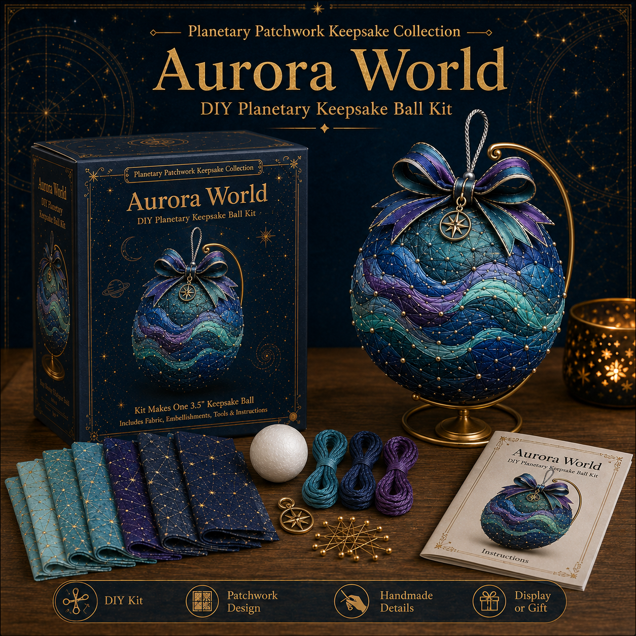 🔥 Last Day 49% OFF – 🌌 Stitched Worlds Collection | DIY Planetary Patchwork Keepsake Series