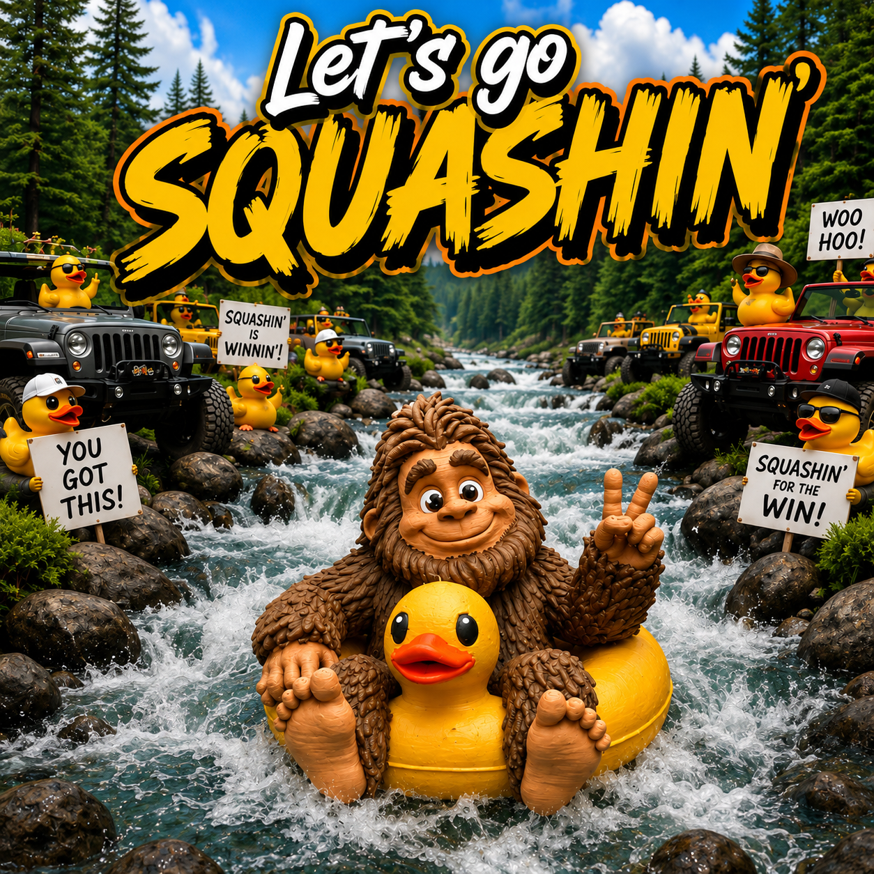 🌲Last Day 60% OFF -  Sasquatch & Duck Adventure Figurine