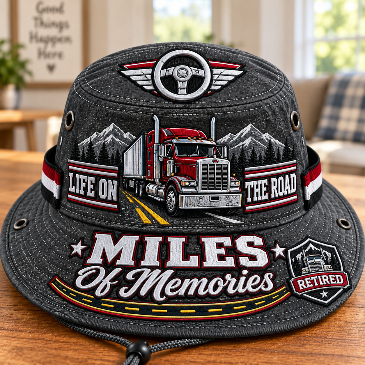 🚛 Miles Of Memories Retired Trucker Boonie Hat