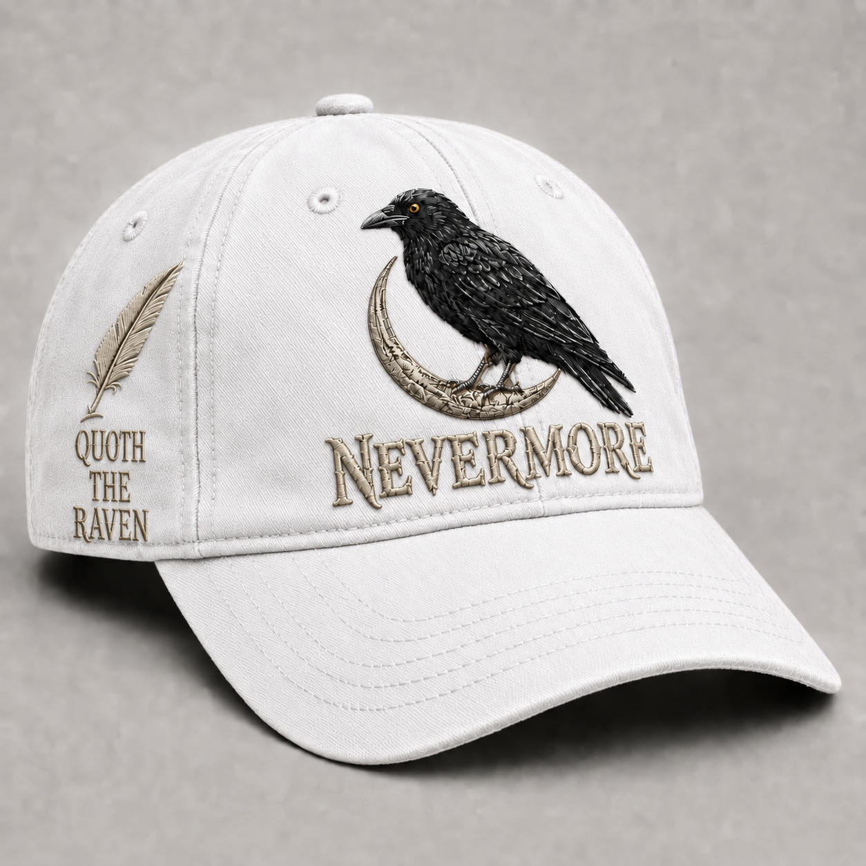 ⬛🐦Nevermore Embroidered Raven Vintage Cap | Gothic Bird Lover Hat