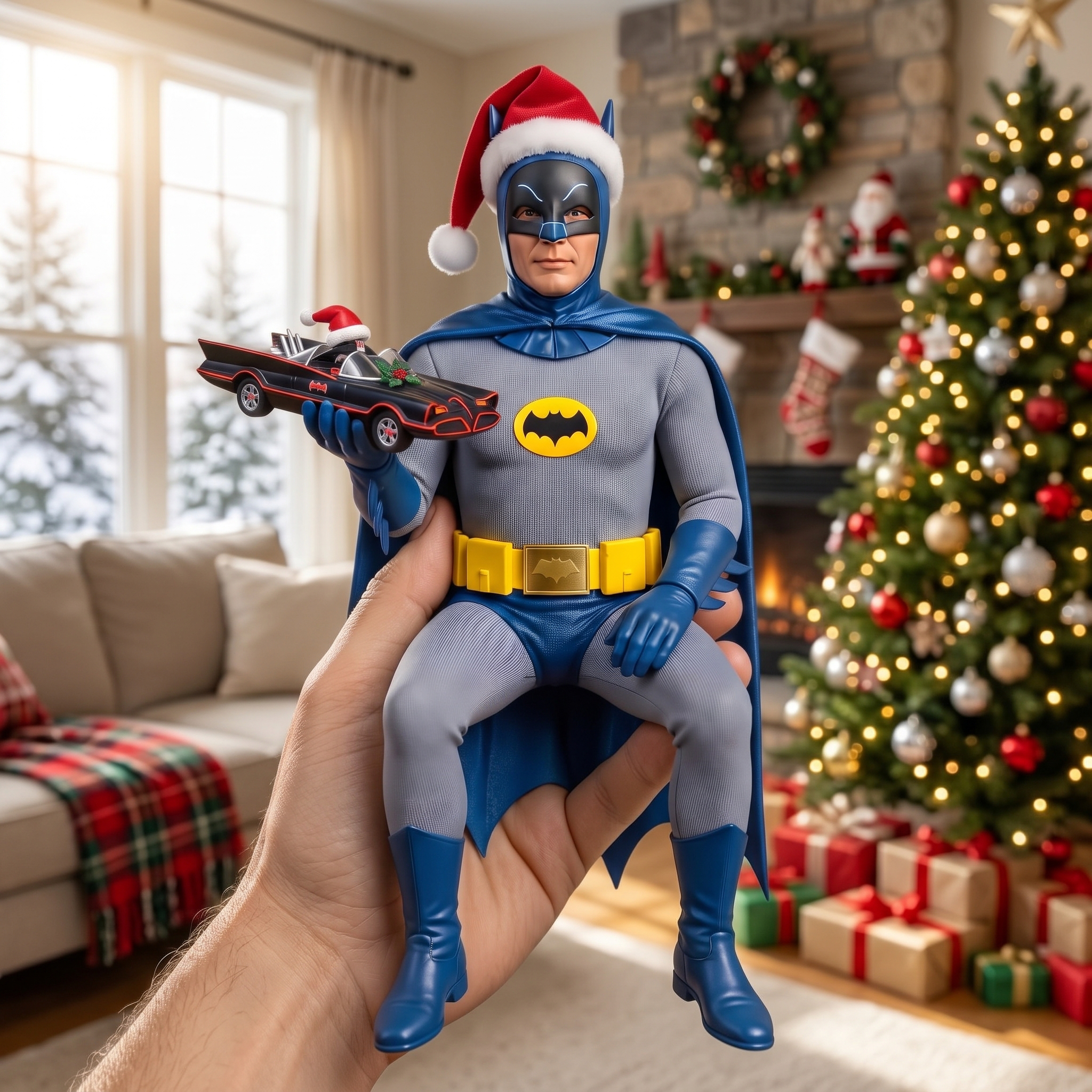 Vintage 1966 Batman and Robin Christmas Sitters