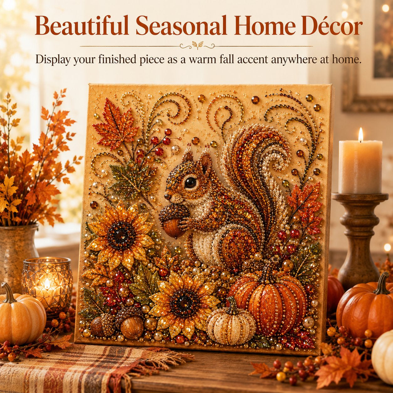 Autumn Pearl Painting Kit – Relaxing DIY Craft to Create Sparkling Fall Artwork 