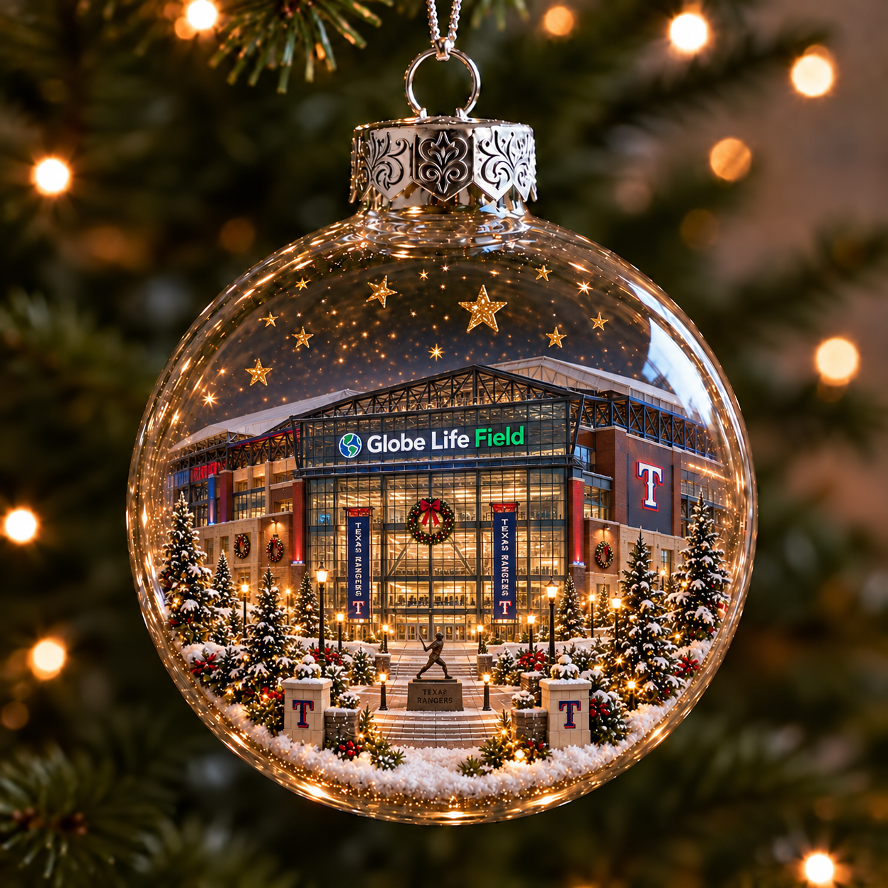 ⚾✨ Bring the Ballpark Home — Light-Up Baseball Stadium Christmas Ornament