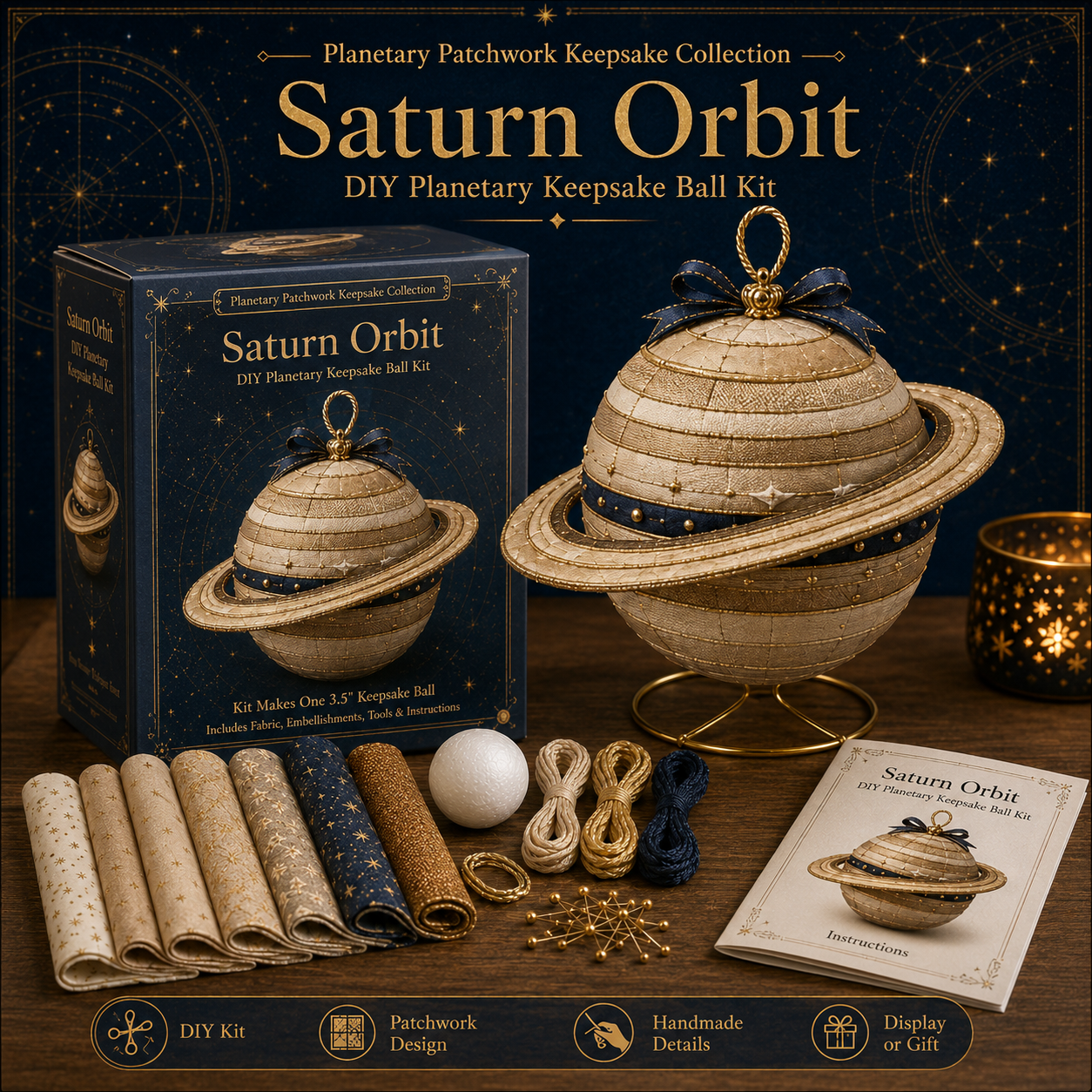 🔥 Last Day 49% OFF – 🌌 Stitched Worlds Collection | DIY Planetary Patchwork Keepsake Series