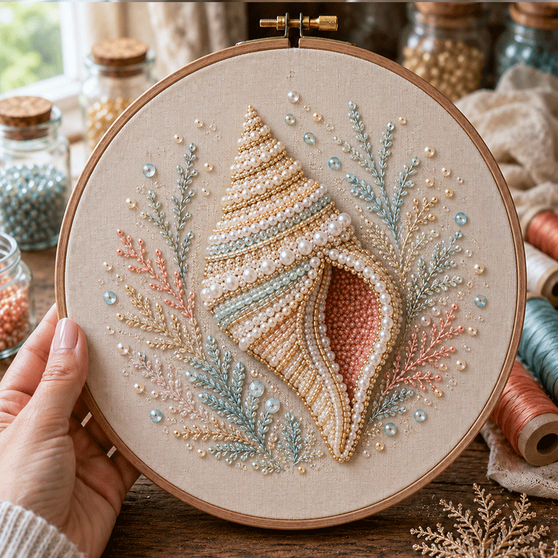 🔥50% Off Last Day - BUY 3 GET 1 FREE🐙Ocean-Themed Bead Embroidery Kit