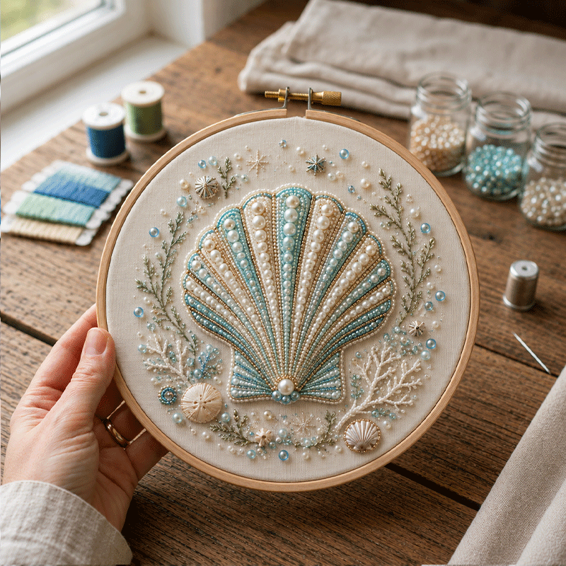 🔥50% Off Last Day - BUY 3 GET 1 FREE🐙Ocean-Themed Bead Embroidery Kit