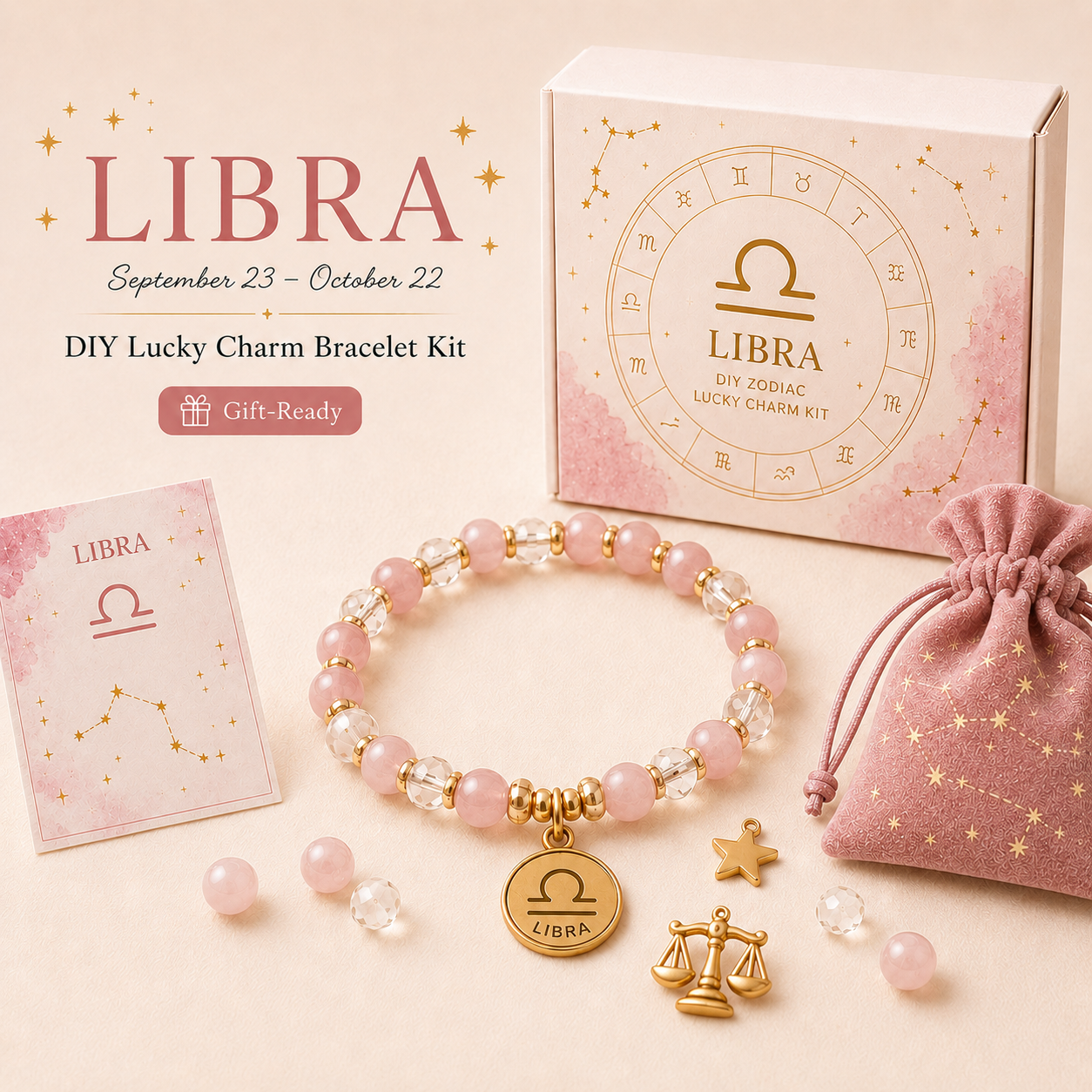 DIY Zodiac Lucky Charm Bracelet Kit Gift Ready Astrology Bracelet