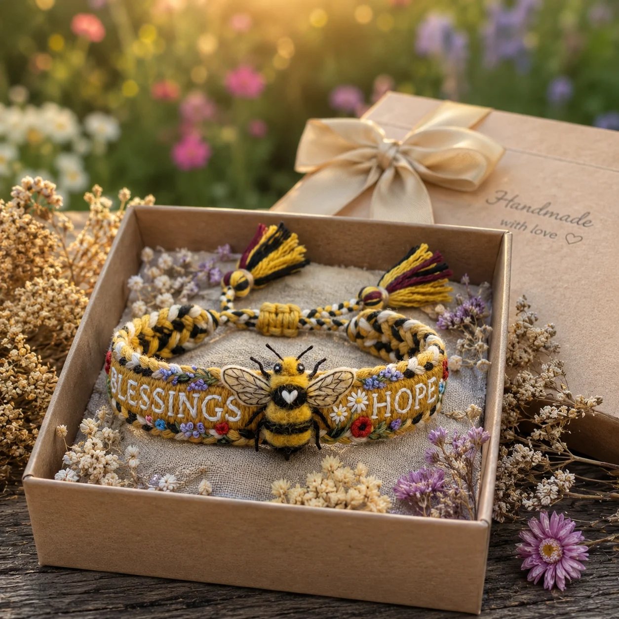 Blessings & Hope 2026 Limited Edition Handmade Honey Bee Woven Bracelet