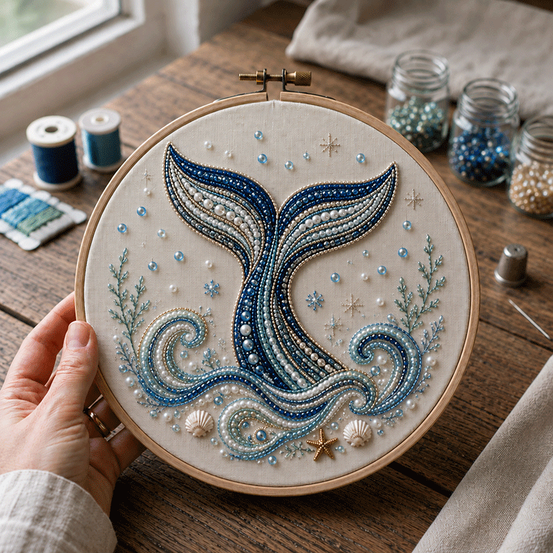 🔥50% Off Last Day - BUY 3 GET 1 FREE🐙Ocean-Themed Bead Embroidery Kit