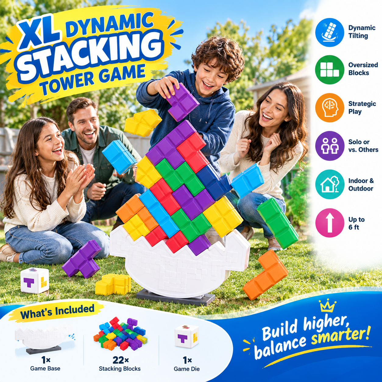 XL Dynamic Stacking Tower Game – Giant Balance & Stacking Challenge