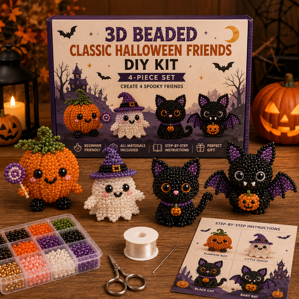 ⚡ LAST CHANCE! 60% OFF ENDS TONIGHT 🎃Halloween Beaded Craft Friends Kit