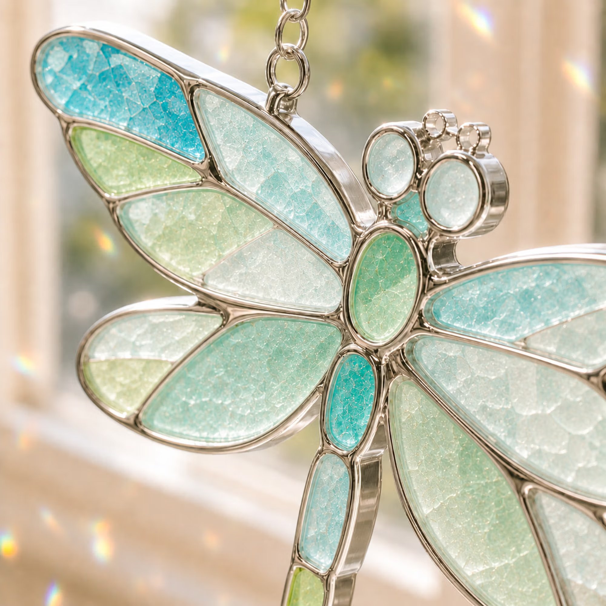 🔥Holiday Sale Now Open | 50% Discount🎉Personalized Coastal Glow Sea Glass Suncatcher Wind Chime Kit Collection with Text, Home Decor, Birthday Gift for Ocean Lovers