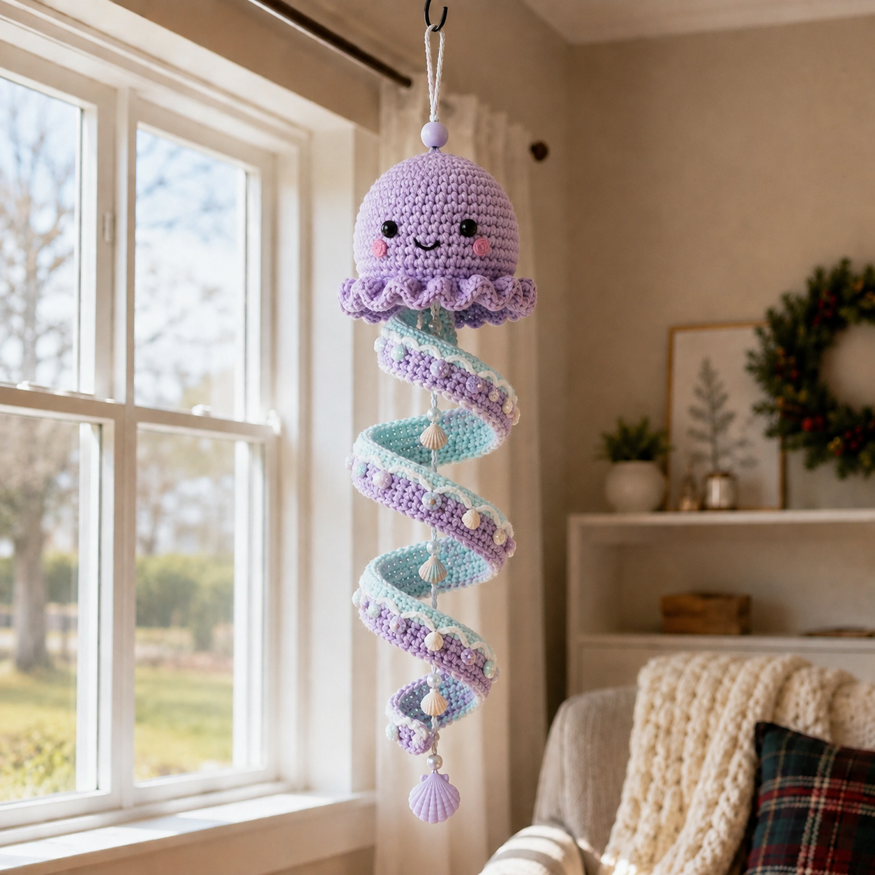 🔥50% Off Last Day 🔥Ocean Friends Crochet Spiral Ornament DIY Kit 🌊 A Calming Keepsake to Make and Display