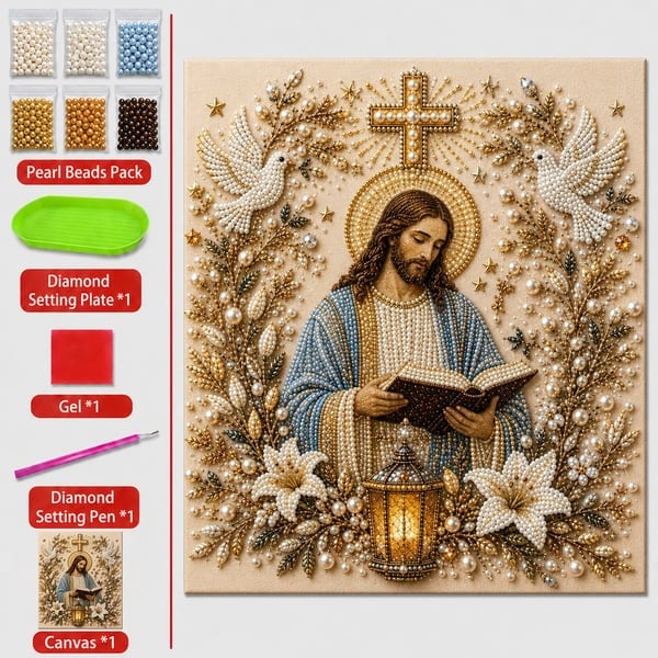 🔥 Last Day 75% OFF – ✝️ DIY Jesus Pearl Art Kit | 3D Pearl-Style Christian Artwork for Prayer Corners & Faith Gifts (📦Buy 3 Free Shipping)