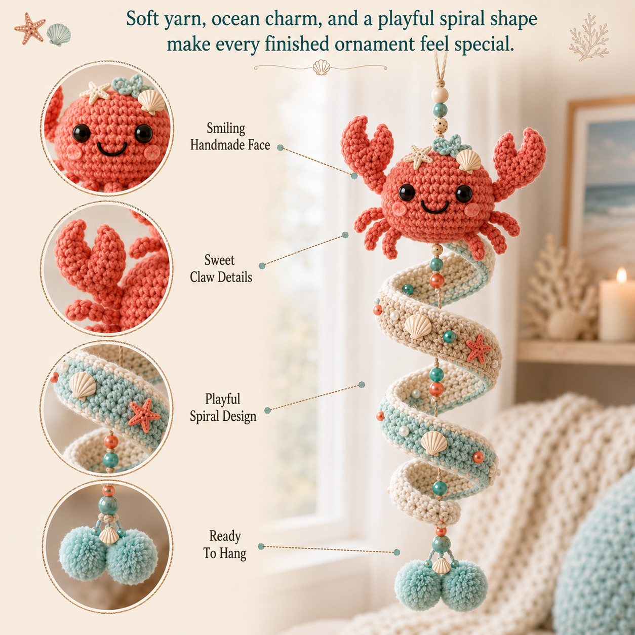 🐚 DIY Ocean Animal Spiral Hanging Ornament Kit