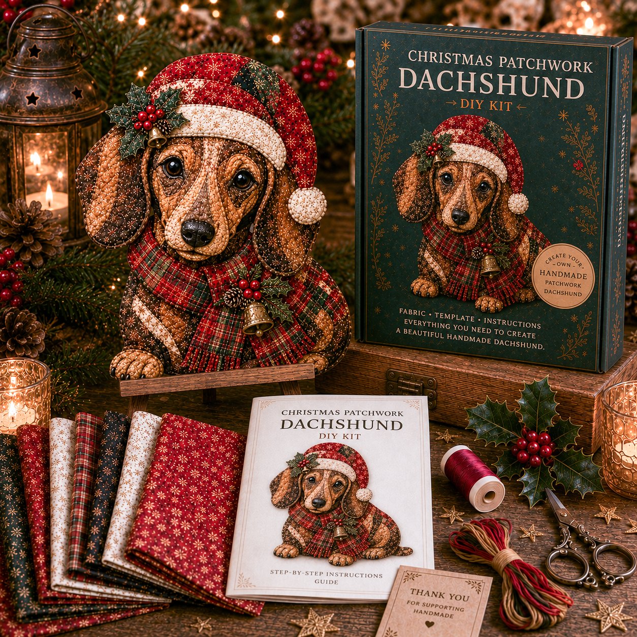 🎅Christmas Patchwork Fabric DIY Decor Kit